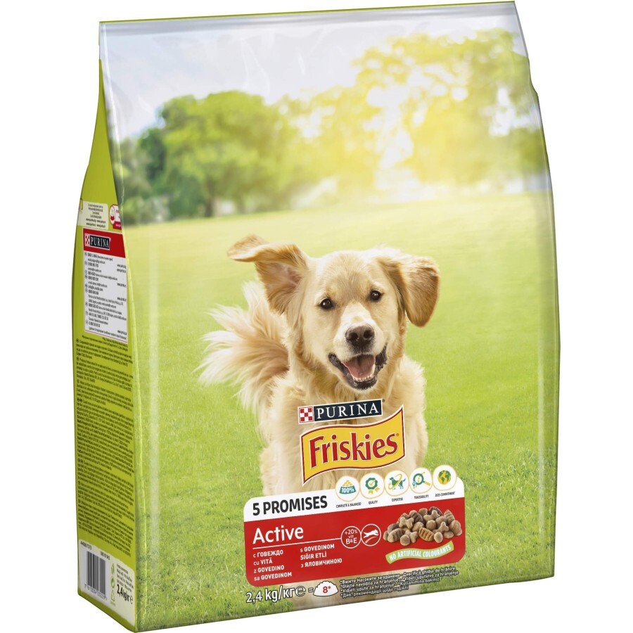 Сухой корм для собак Purina Friskies Active с говядиной 2.4 кг : цены и характеристики