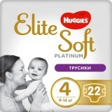 Трусики-подгузники Huggies Elite Soft Platinum Mega 4 (9-14 кг), 22 шт