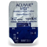 Контактні лінзи Acuvue Vita, 8.4, 14.0, -0.75, 1 шт.