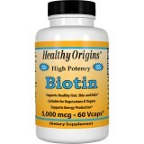 Биотин (В7) 5000 мкг, Healthy Origins, 60 гелевых капсул