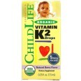 Органический Витамин K2 в Каплях, Ягодный вкус, ChildLife, 7,5 мл