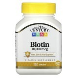 Біотин, 10 000 мкг, Biotin, 21st Century, 120 капсул