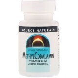 Метилкобаламин, Витамин В12, 5 мг, Вкус Вишни, MethylCobalamin Vitamin B12, Source Naturals, 30 таблеток для рассасывания