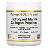 Морський Колаген Гідролізовані пептиди, без ароматизаторів, Hydrolyzed Marine Collagen Peptides, California Gold Nutrition, 200 г