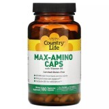 Комплекс Амінокислот з Вітаміном B6, Max-Amino Caps, Country Life, 180 вегетаріанських капсул