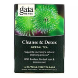 Очищение и детокс, без кофеина, Cleanse & Detox, Caffeine-Free, Gaia Herbs, 16 чайных пакетиков, 32 г (1,13 унции)