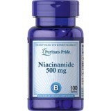 Ниацинамид, Niacinamide, Puritan's Pride, 500 мг, 100 таблеток