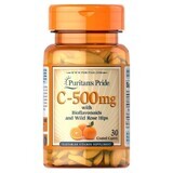Вітамін С з біофлавоноїдами і шипшиною, Vitamin C, Puritan's Pride, 500 мг, 30 капсул
