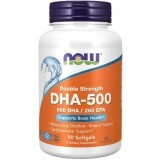 Докозагексаєнова кислота (ДГК), DHA-500, Now Foods, подвійна сила, 90 гелевих капсул