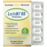 Пробіотики, 65 млрд КУО, LactoBif 65 Probiotics, 65 Billion CFU, California Gold Nutrition, 30 вегетаріанських капсул