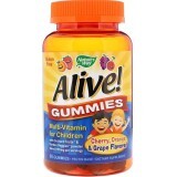 Мультивітаміни для дітей, Alive, Nature's Way, смак винограду та апельсину, 90 жувальних цукерок