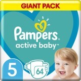 Подгузник Pampers Active Baby размер 5 (11-16 кг), 64 шт.