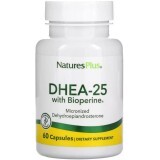 Дегидроэпиандростерон с биоперином, 25 мг, DHEA-25 With Bioperine, Natures Plus, 60 капсул