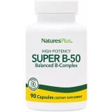 Супер В-Комплекс, В-50, Super B-50, Natures Plus, 90 вегетарианских капсул