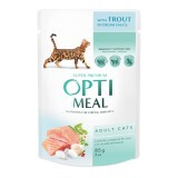 Вологий корм для кішок Optimeal з фореллю в кремовому соусі 85 г