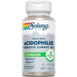 Ацидофіли, Пробіотик та пребіотик морквяного соку, Acidophilus 3 Strain Probiotic & Prebiotic Carrot Juice, Solaray, 30 вегетаріанських капсул