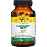 Магній з кремнієм, 300 мг, Target-Mins, Magnesium Caps with Silica, Country Life, 120 вегетаріанських капсул
