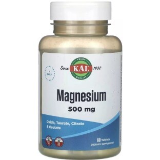 Магній, 500 мг, Magnesium, KAL, 60 таблеток