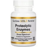 Ферменты протеолитические широкого спектра и отсроченного высвобождения, Proteolytic Enzymes, California Gold Nutrition, 90 вегетарианских капсул