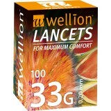 Ланцети Wellion 33G, 100 штук