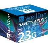 Безопасные ланцеты Wellion Safety Lancets 23G, 25 штук