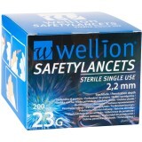 Безпечні ланцети Wellion Safety Lancets 23G, 200 штук