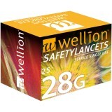 Безпечні ланцети Wellion Safety Lancets 28G, 25 штук