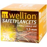 Безпечні ланцети Wellion Safety Lancets 28G, 200 штук