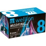 Голки для інсулінових шприц-ручок Wellion MEDFINE plus 0,25 мм (31G) x 8 мм, 100 шт.