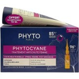 Набор Phyto Phytocyane Reactional Treatment против выпадения волос у женщин, ампулы 12 шт. х 5 мл + шампунь, 100 мл