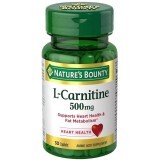 L-Карнитин, 500 мг, L-Carnitine, Nature's Bounty, 30 каплет