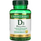 Вітамін D3 швидкого вивільнення, 1000 МО, 25 мкг, Vitamin D, Nature's Bounty, 350 гелевих капсул