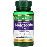 Мелатонін подвійного спектру, 5 мг, Melatonin Dual Spectrum, Nature's Bounty, 60 таблеток