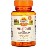 Мелатонін 5 мг, Melatonin, Sundown Naturals, 90 таблеток