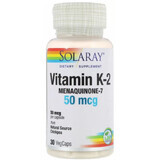Диетическая добавка Solaray Витамин К2 менахинон-7, 50 мкг, 30 капсул