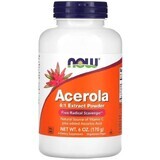 Ацерола, экстракт, Acerola 4:1, Now Foods, натуральный витамин С, порошок, 170 г