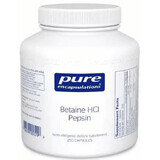 Диетическая добавка Pure Encapsulations Бетаина гидрохлорид+пепсин, 250 капсул
