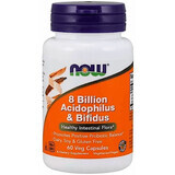 Пробіотики Acidophilus & Bifidus Now Foods 8 млрд КОЕ, 60 вегетаріанских капсул