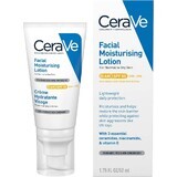 Крем CeraVe легкий зволожувальний для нормальної та сухої шкіри обличчя SPF50, 52 мл