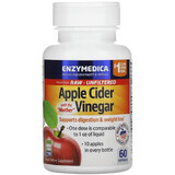 Яблочный уксус, Apple cider vinegar, Enzymedica, 60 вегетарианских капсул