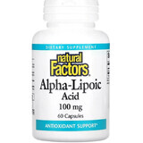 Альфа-липоевая кислота, 100 мг, Alpha-Lipoic Acid, Natural Factors, 60 капсул