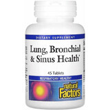 Здоровье дыхательных путей, Lung, Bronchial & Sinus Health, Natural Factors, 45 таблеток