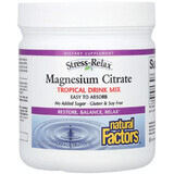 Магний цитрат в порошке, вкус тропических фруктов, Stress-Relax, Magnesium Citrate, Natural Factors, 250 г