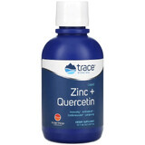Цинк та кверцетин, смак апельсин та манго, Liquid Zinc + Quercetin, Trace Minerals, 473 мл