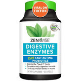Пищеварительные ферменты и быстродействующие пробиотики, Digestive Enzymes with Probiotics, Zenwise, 60 капсул