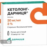 Кетолонг-Дарница р-р д/ин. 30 мг/мл амп. 1 мл, контурн. ячейк. уп., пачка №10