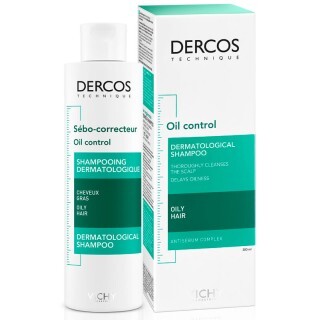 Шампунь Vichy Dercos дерматологический себорегулирующий для жирных волос, 200 мл