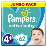 Підгузки Pampers Active Baby Maxi Plus 4+ 10-15 кг 62 шт