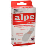 Пластырь медицинский Alpe прозрачный классик, 76х19 мм №10