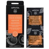 Скраб Apivita Express Beauty Делікатне відлущування з абрикосом, 2 шт. по 8 мл